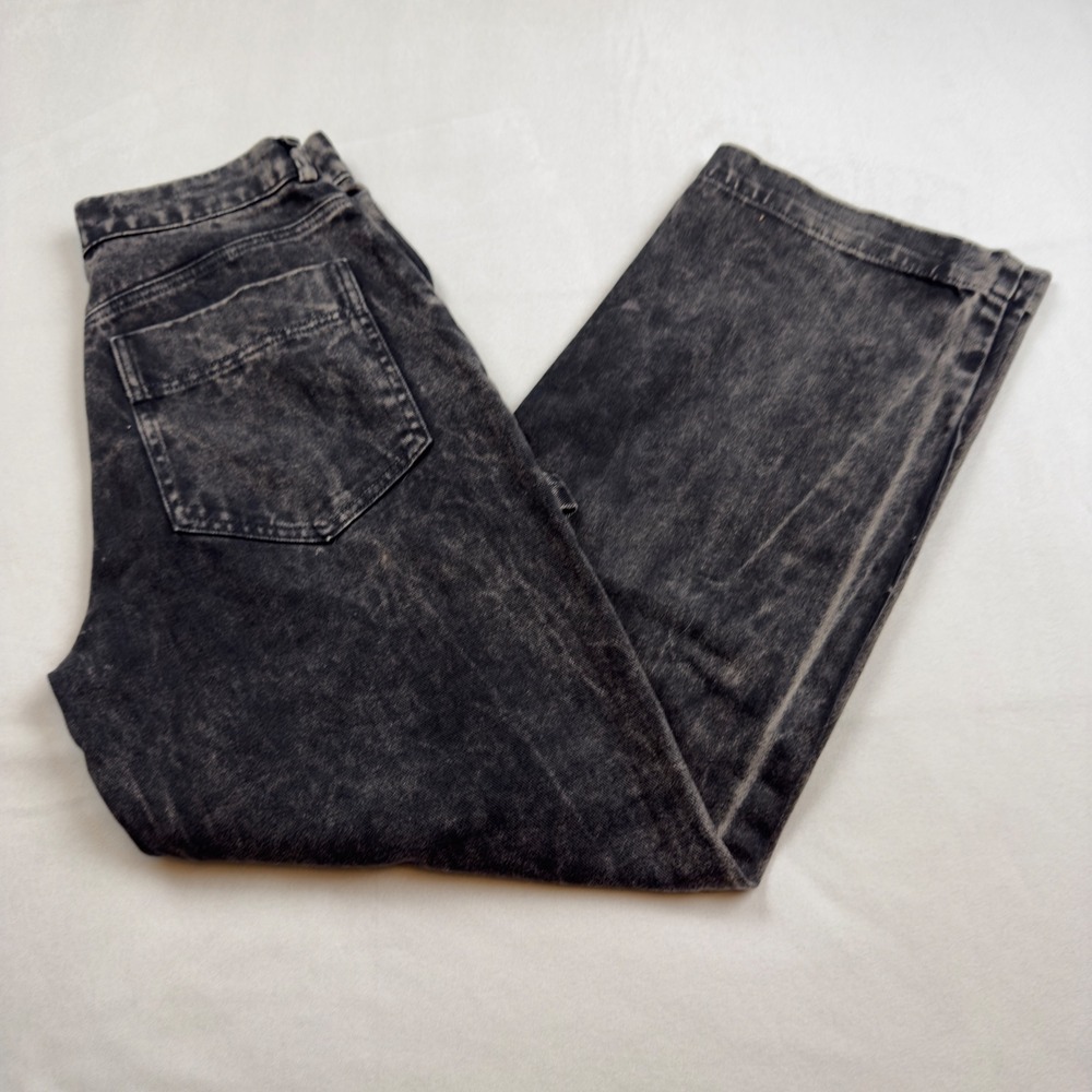 LACAUSA Aiden Trousers Charcoal Acid Wash High Rise Button‎ Fly Straight Size 4